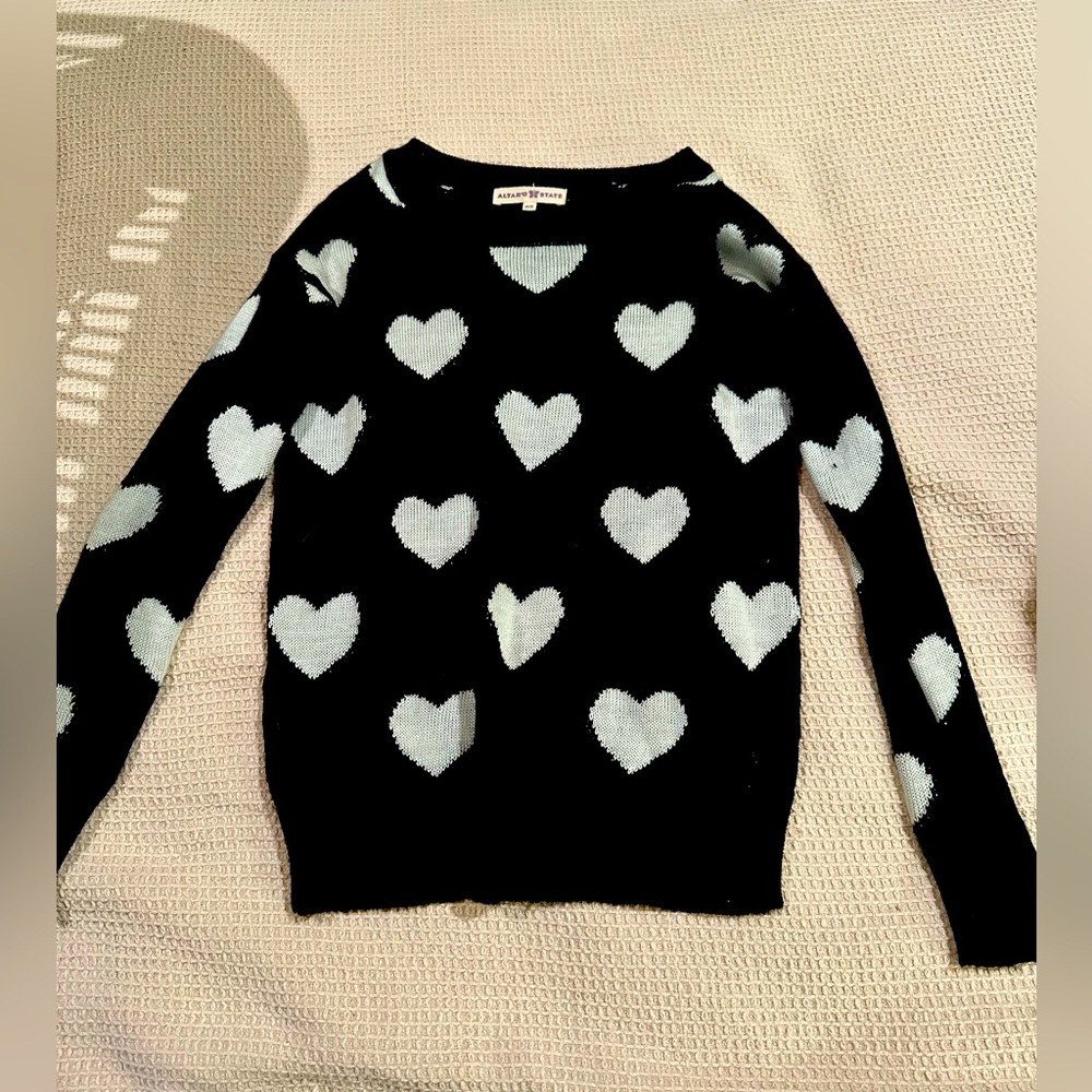 Altar’d state black and white heart sweater